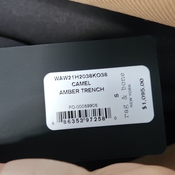 NWT Wool Blend Rag & Bone Camel Trenchcoat - Picture 9 of 12